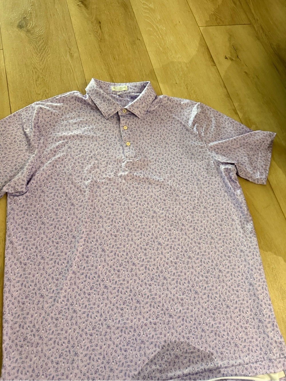 Peter Millar purple patterned polo size xl #146 - Picture 1 of 3